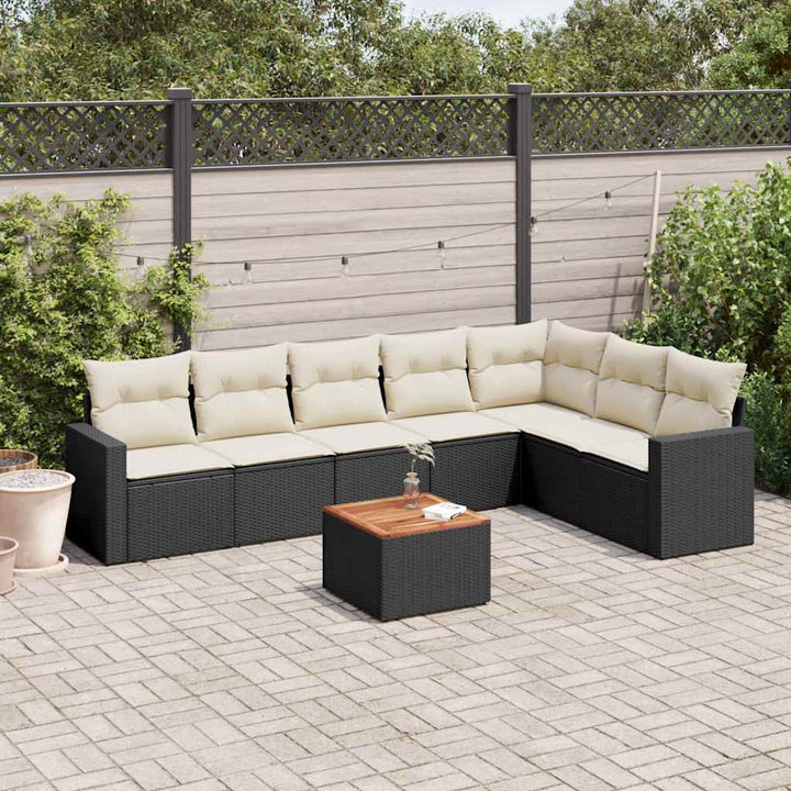 Set Mobilier De Grădină Cu Perne, 8 Piese, , Poliratan
