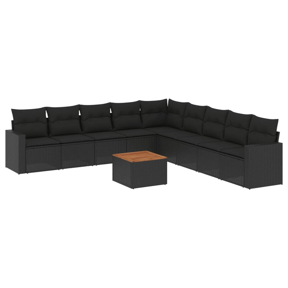 Set Canapele De Grădină Cu Perne, 10 Piese, , Poliratan