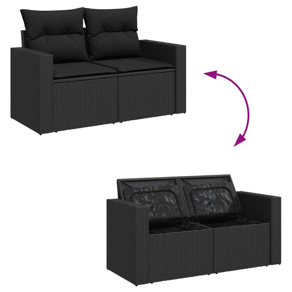 Set Canapele De Grădină Cu Perne, 10 Piese, , Poliratan