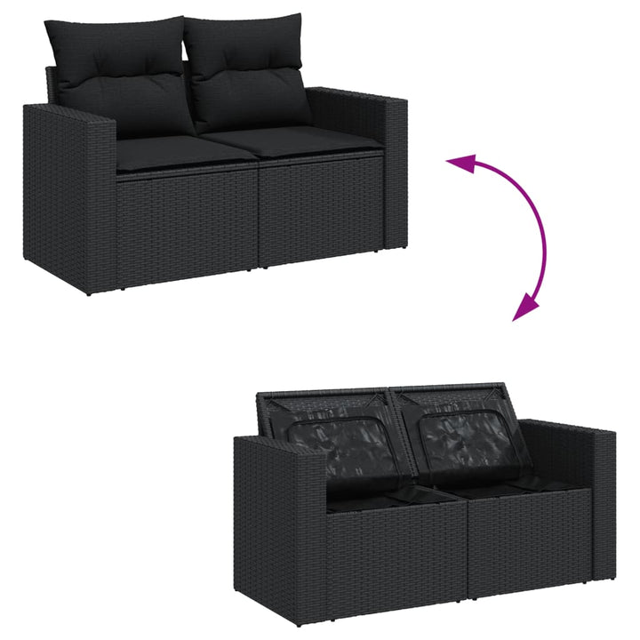 Set Canapele De Grădină Cu Perne, 10 Piese, , Poliratan