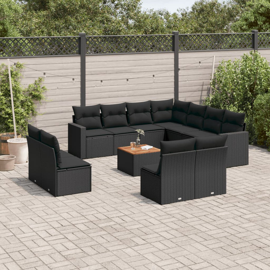 Set Canapele De Grădină, 12 Piese, Cu Perne, , Poliratan