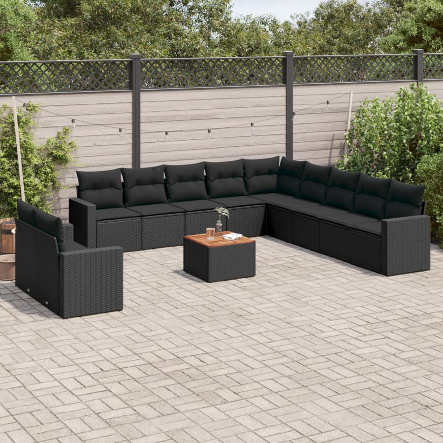 Set Canapele De Grădină, 12 Piese, Cu Perne, , Poliratan