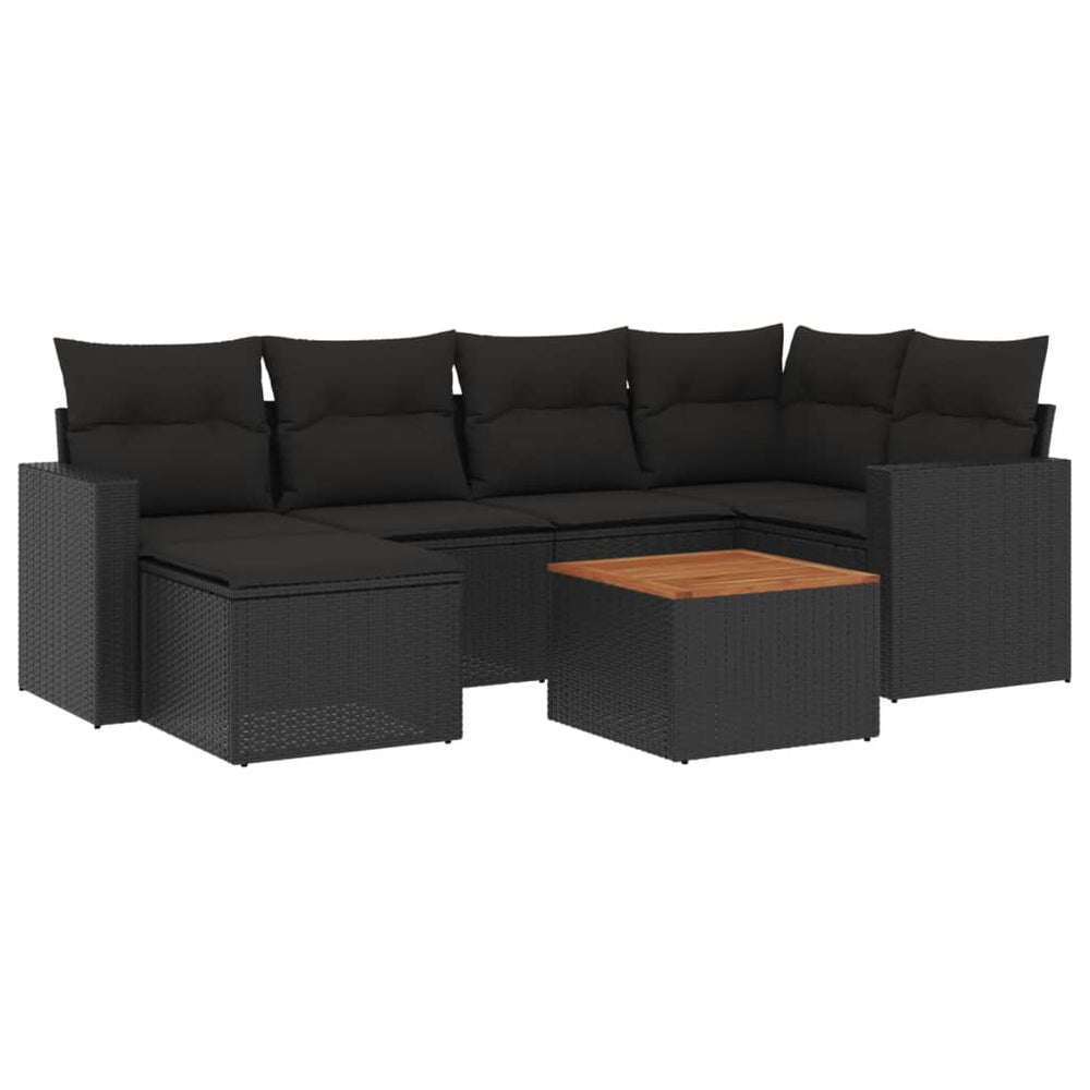 Set Canapele De Grădină Cu Perne, 7 Piese, , Poliratan