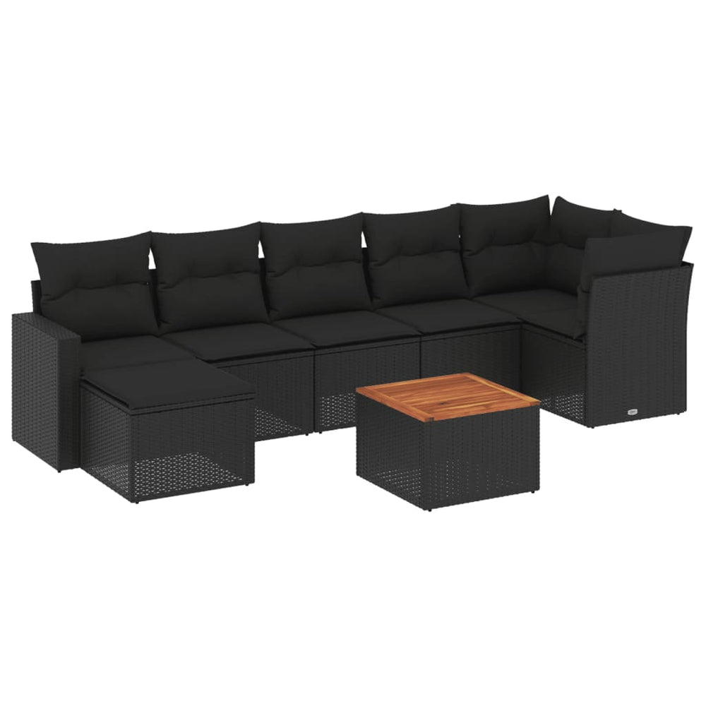 Set Mobilier De Grădină Cu Perne, 8 Piese, , Poliratan
