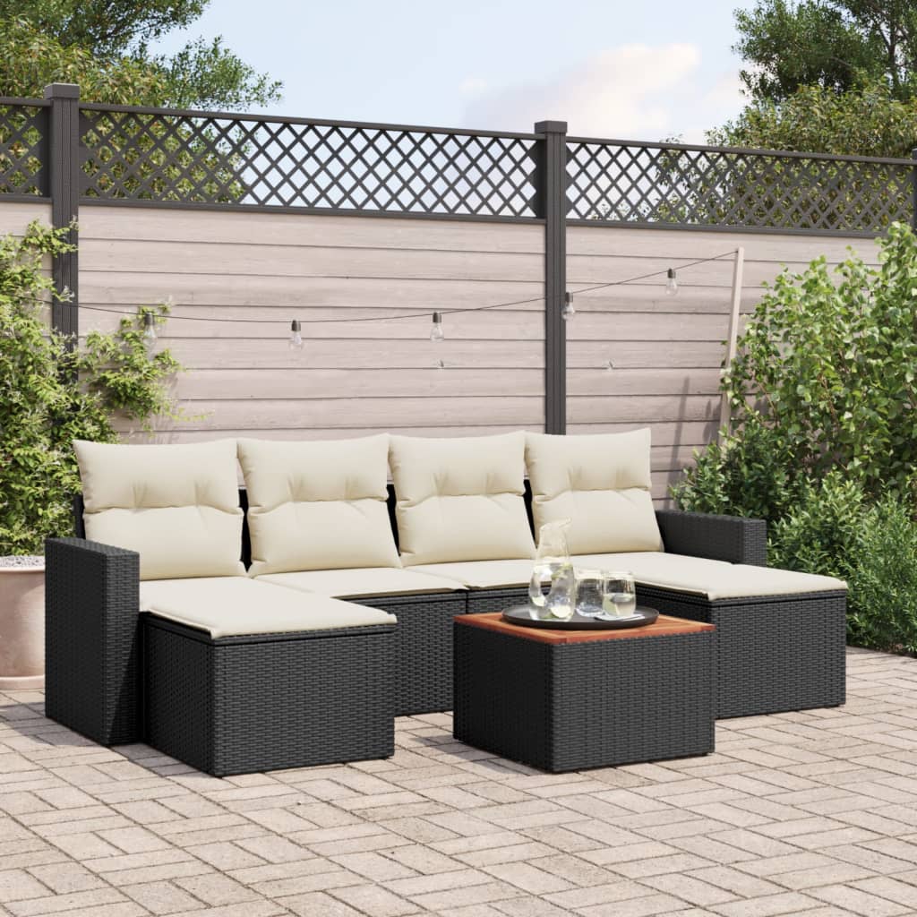 Set Canapele De Grădină Cu Perne, 7 Piese, , Poliratan