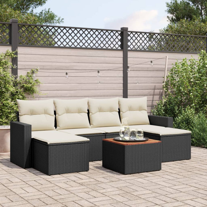 Set Canapele De Grădină Cu Perne, 7 Piese, , Poliratan