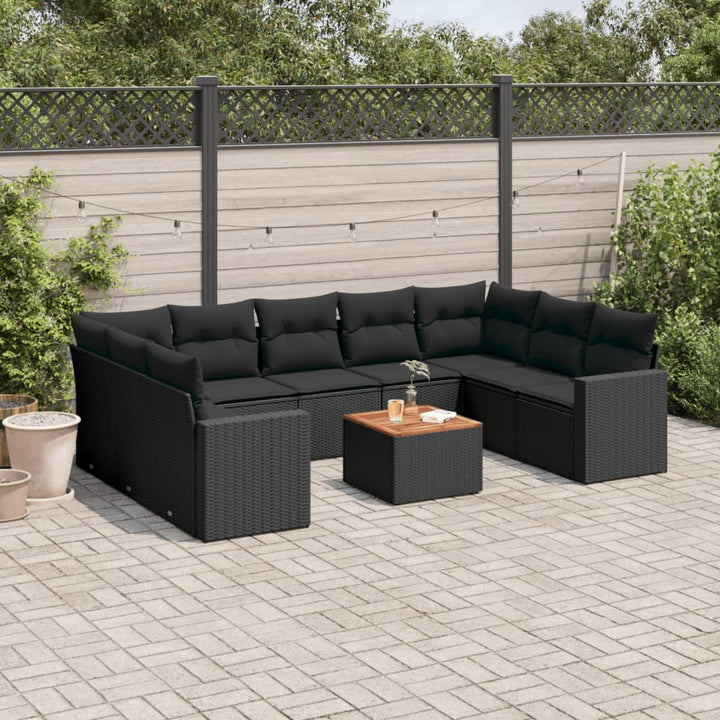 Set Canapele De Grădină Cu Perne, 10 Piese, , Poliratan