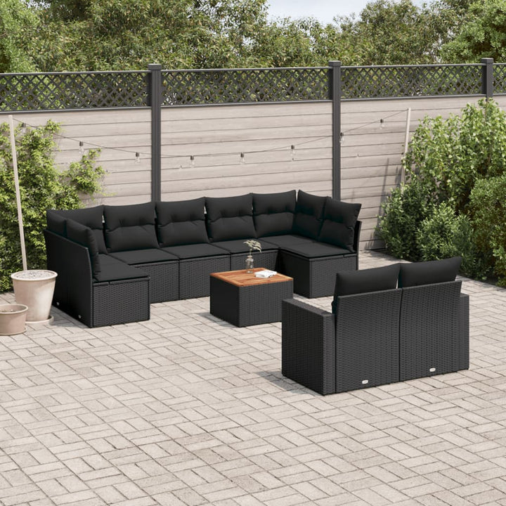 Set Canapele De Grădină Cu Perne, 10 Piese, , Poliratan