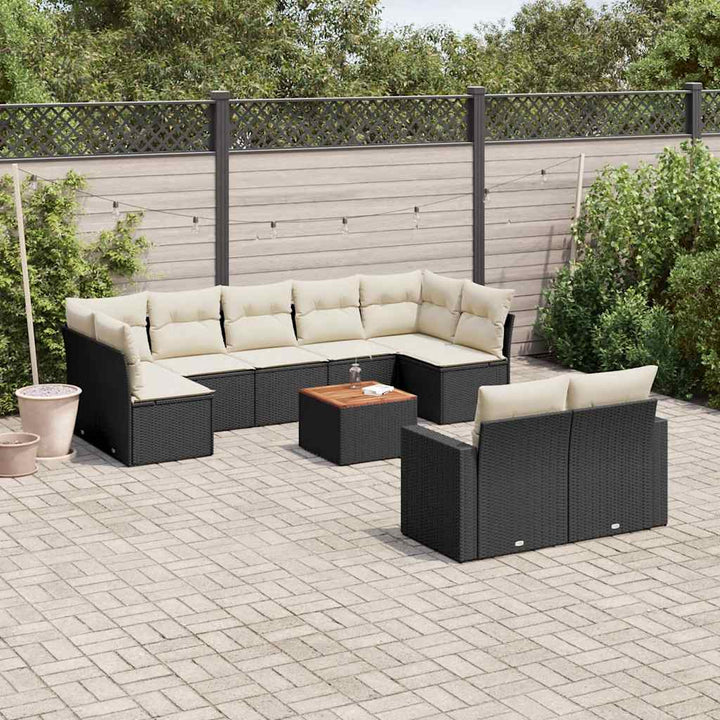 Set Canapele De Grădină Cu Perne, 10 Piese, , Poliratan