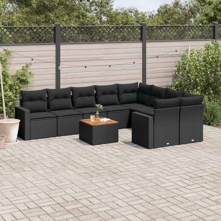 Set Canapele De Grădină Cu Perne, 10 Piese, , Poliratan