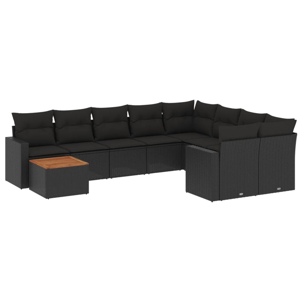 Set Canapele De Grădină Cu Perne, 10 Piese, , Poliratan