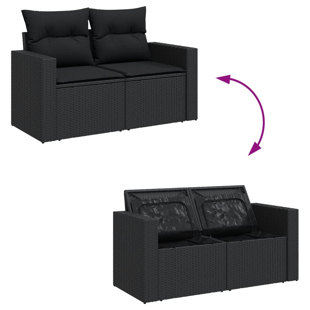 Set Canapele De Grădină Cu Perne, 10 Piese, , Poliratan