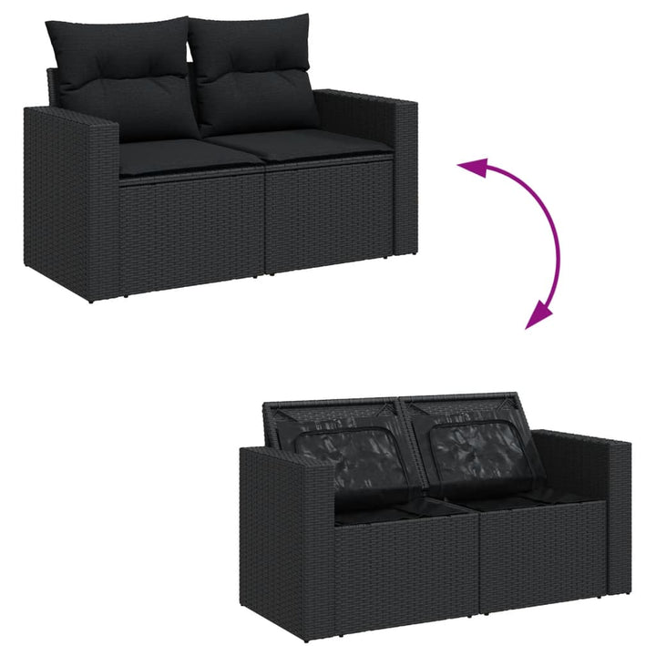 Set Canapele De Grădină Cu Perne, 10 Piese, , Poliratan