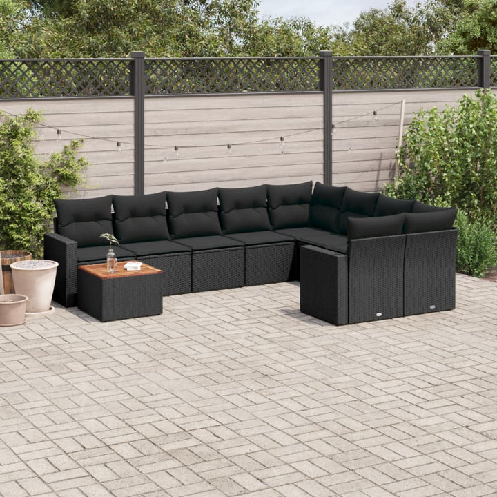 Set Canapele De Grădină Cu Perne, 10 Piese, , Poliratan