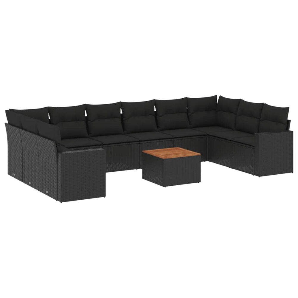 Set Canapele De Grădină Cu Perne, 11 Piese, , Poliratan