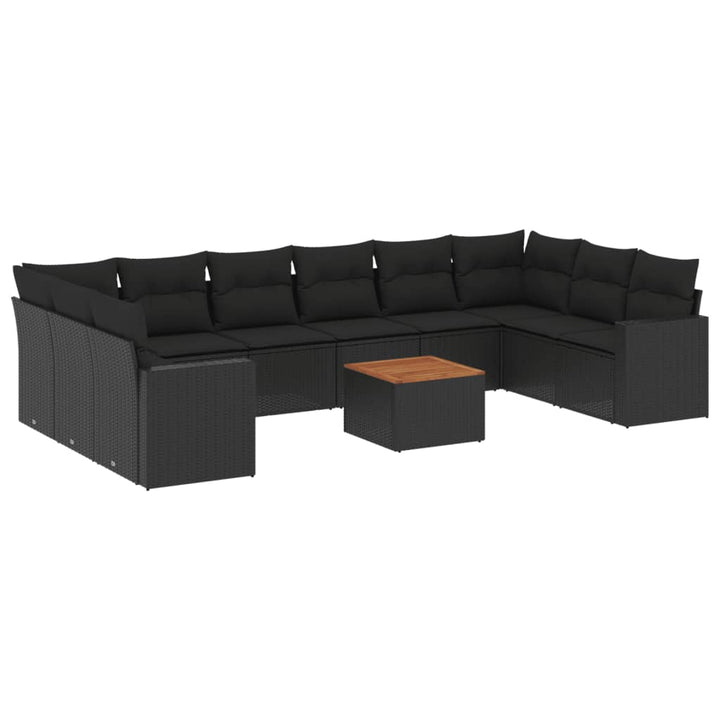 Set Canapele De Grădină Cu Perne, 11 Piese, , Poliratan