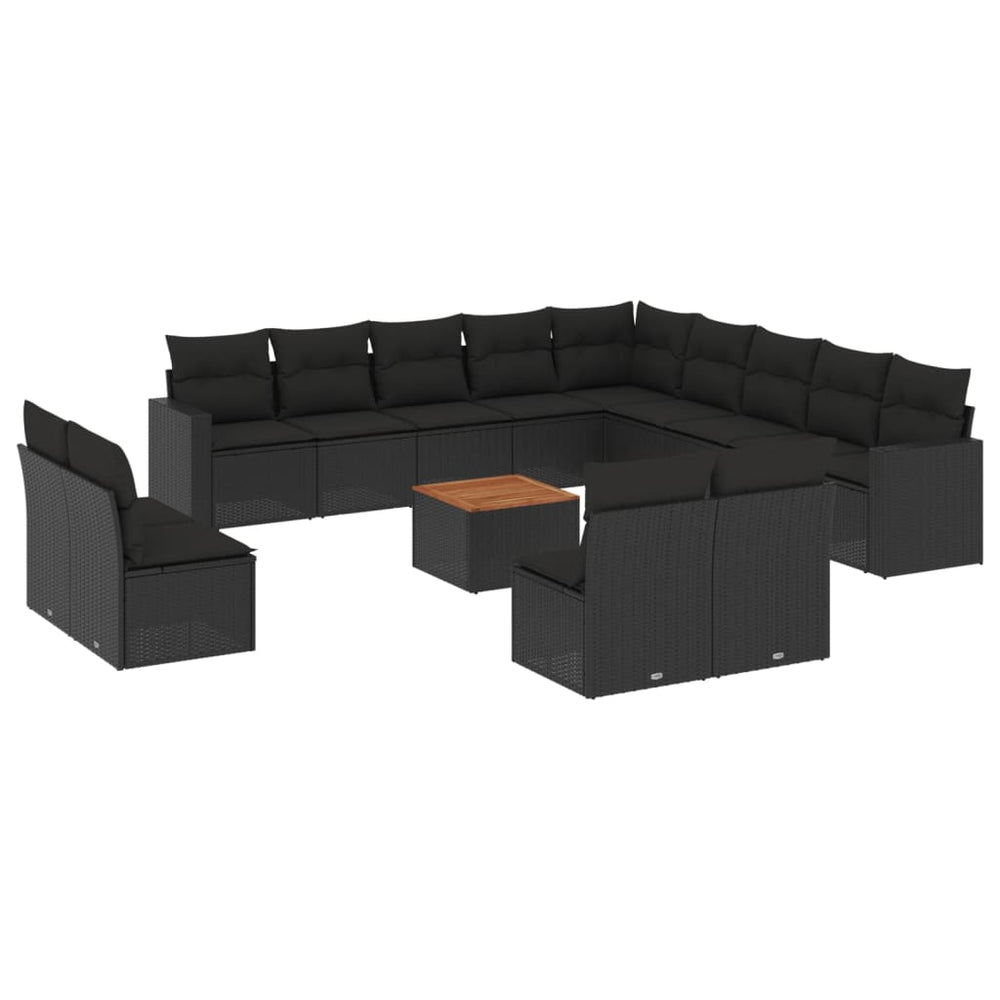 Set Mobilier De Grădină Cu Perne, 14 Piese, , Poliratan