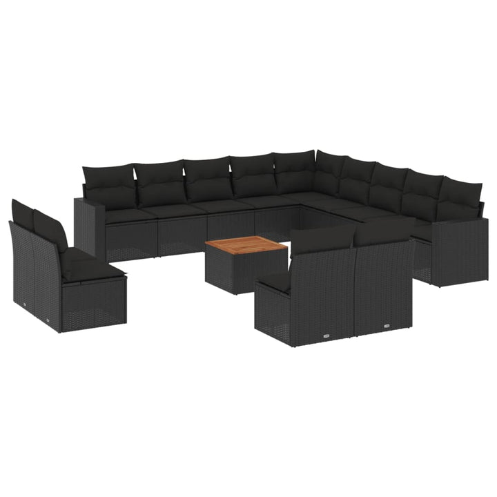 Set Mobilier De Grădină Cu Perne, 14 Piese, , Poliratan