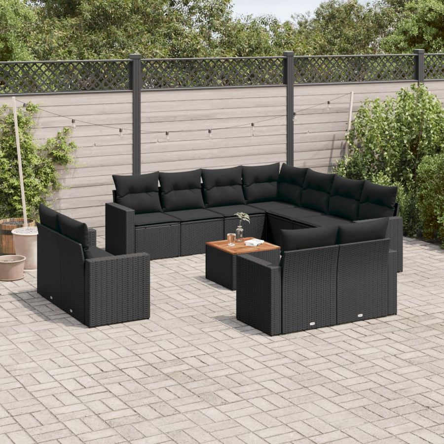 Set Canapele De Grădină, 12 Piese, Cu Perne, , Poliratan