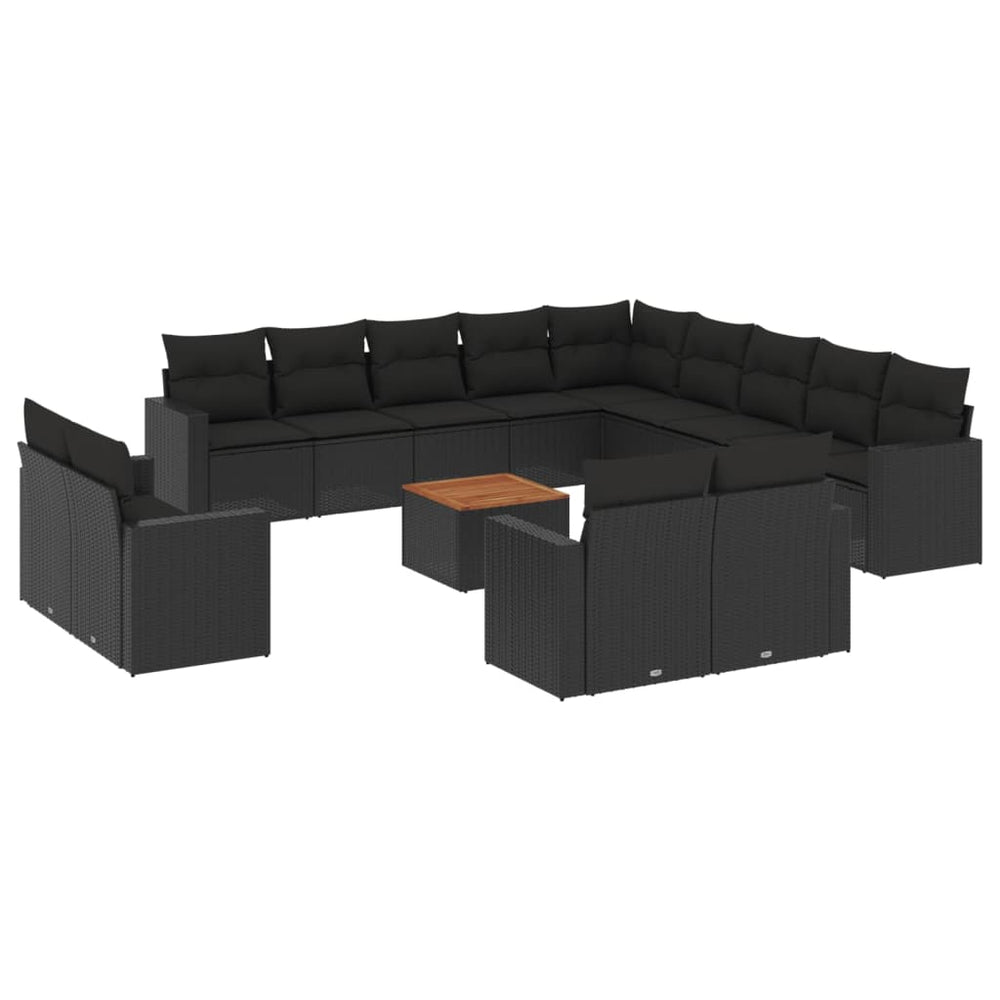 Set Mobilier De Grădină Cu Perne, 14 Piese, , Poliratan