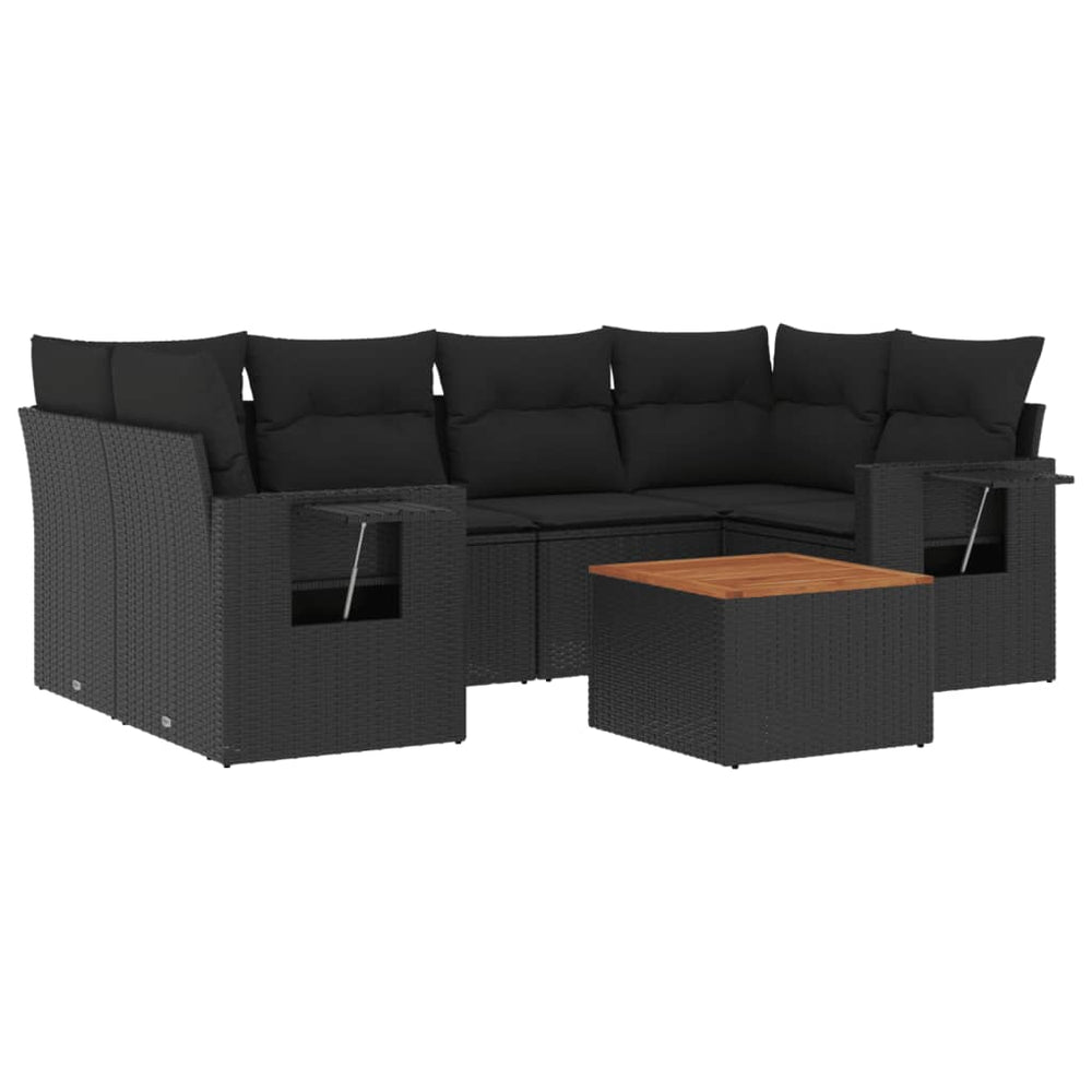 Set Canapele De Grădină Cu Perne, 7 Piese, , Poliratan