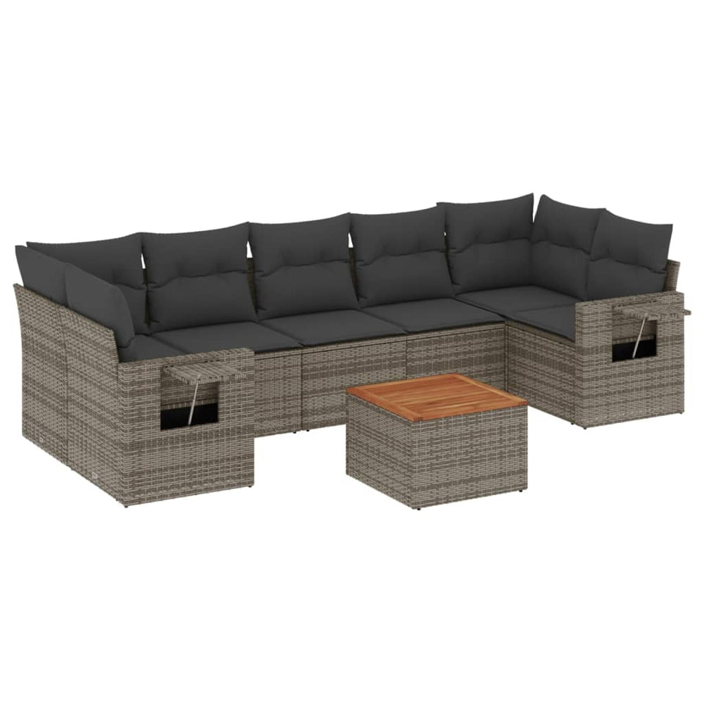 Set Canapele De Grădină Cu Perne, 8 Piese, , Poliratan