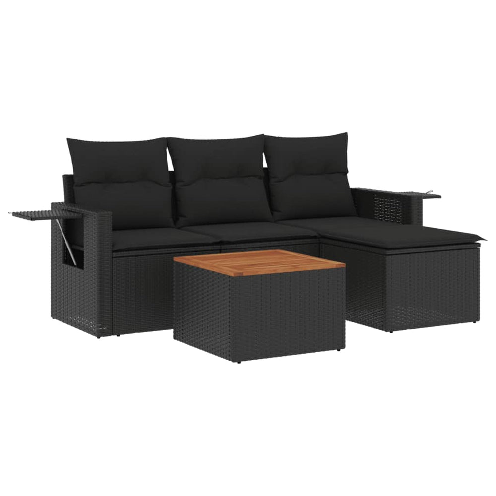 Set Mobilier De Grădină Cu Perne, 5 Piese, , Poliratan