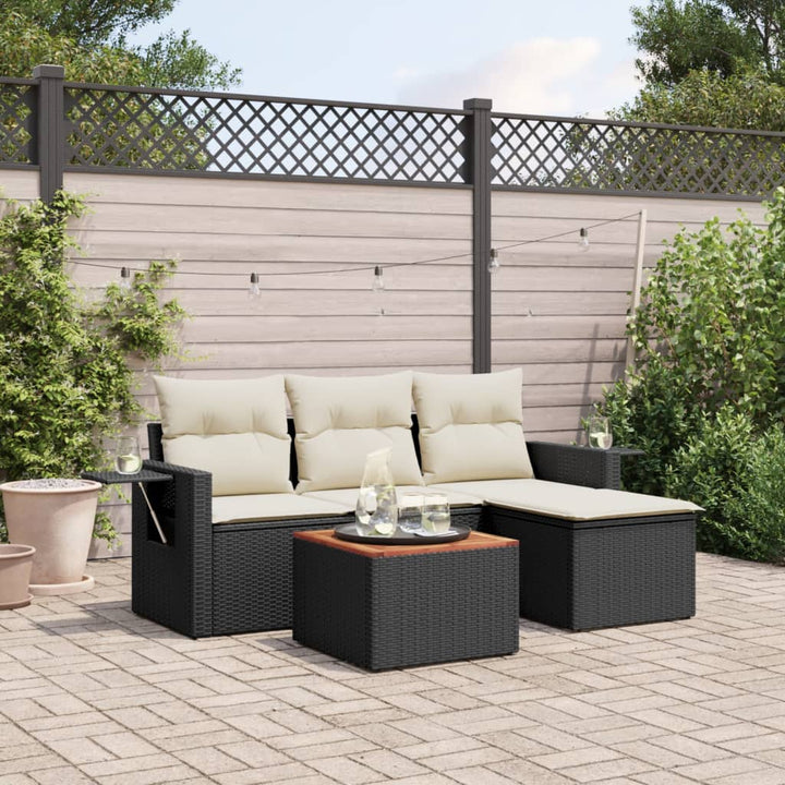 Set Mobilier De Grădină Cu Perne, 5 Piese, , Poliratan