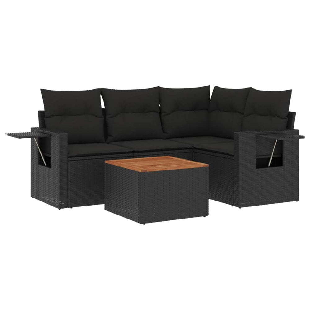 Set Mobilier De Grădină Cu Perne, 5 Piese, , Poliratan