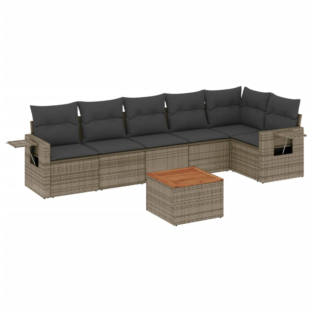 Set Canapele De Grădină, 7 Piese, Cu Perne, , Poliratan