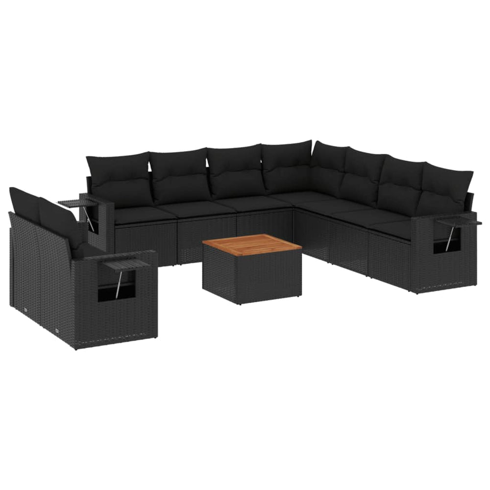 Set Canapele De Grădină Cu Perne, 10 Piese, , Poliratan