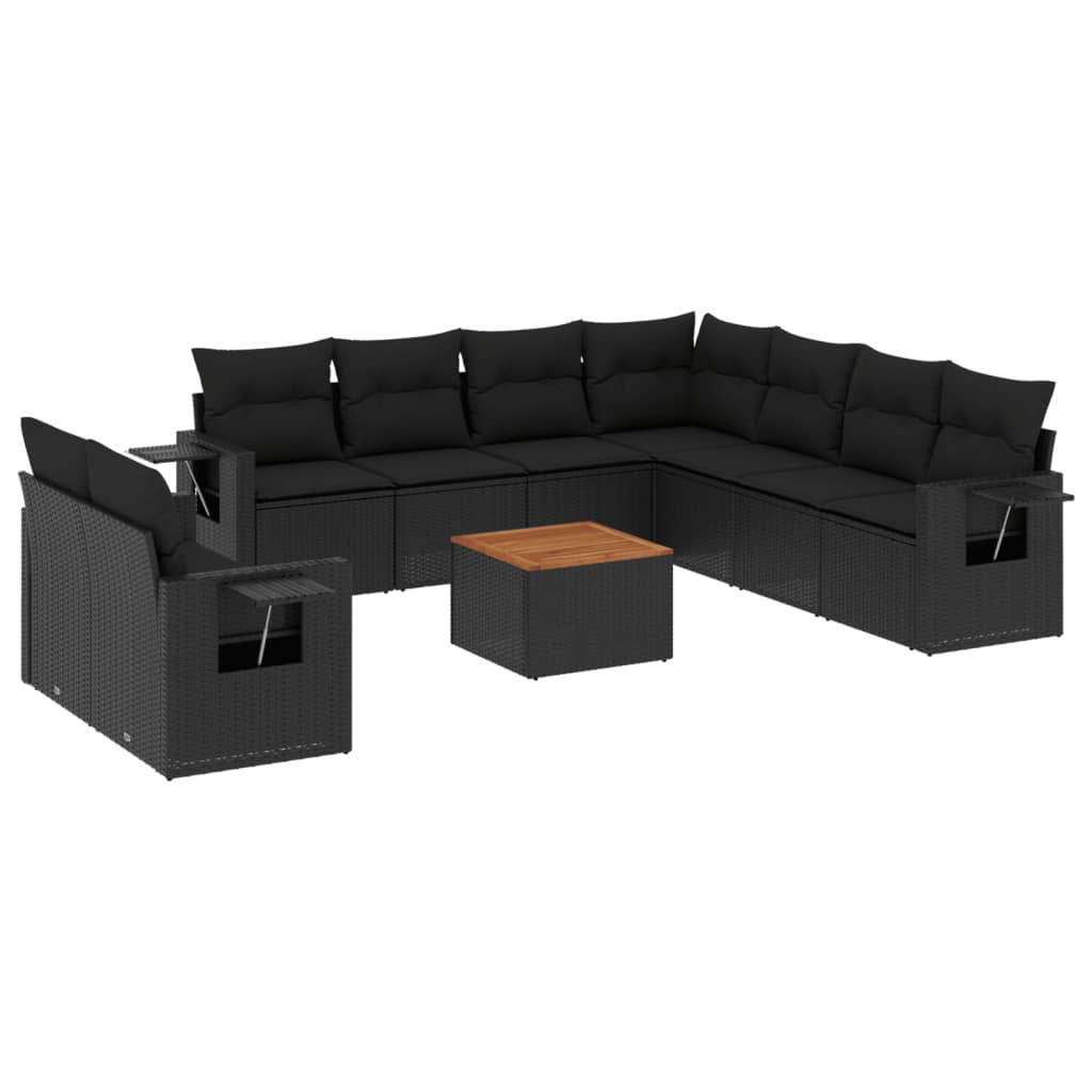 Set Canapele De Grădină Cu Perne, 10 Piese, , Poliratan