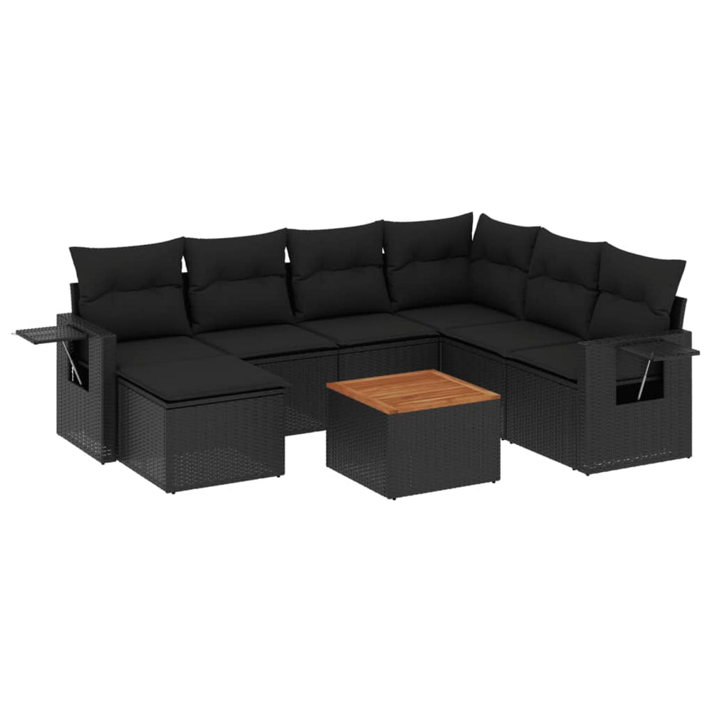 Set Mobilier De Grădină Cu Perne, 8 Piese, , Poliratan