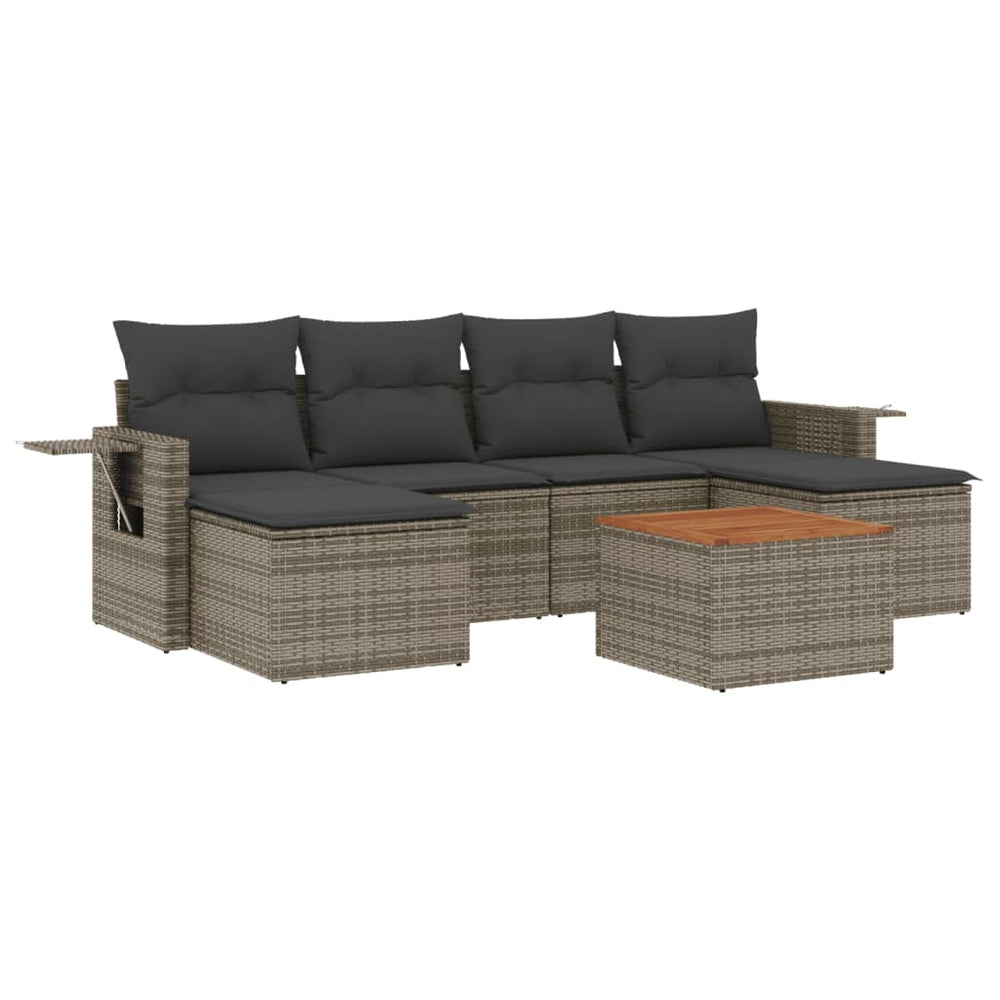 Set Canapele De Grădină, 7 Piese, Cu Perne, , Poliratan
