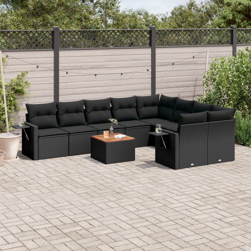 Set Mobilier De Grădină Cu Perne, 10 Piese, , Poliratan
