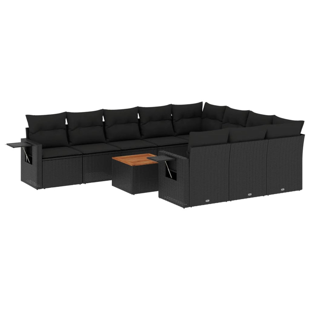 Set Canapele De Grădină Cu Perne, 11 Piese, , Poliratan