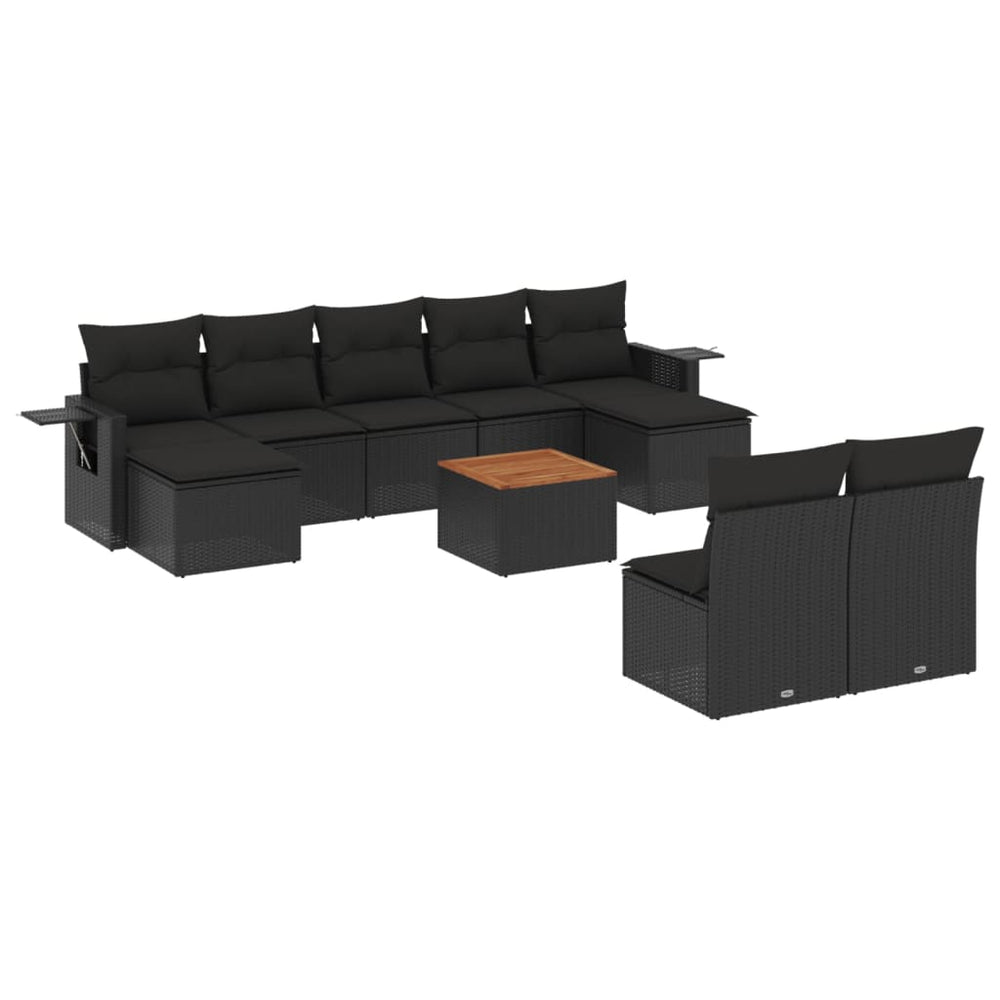 Set Canapele De Grădină Cu Perne, 10 Piese, , Poliratan