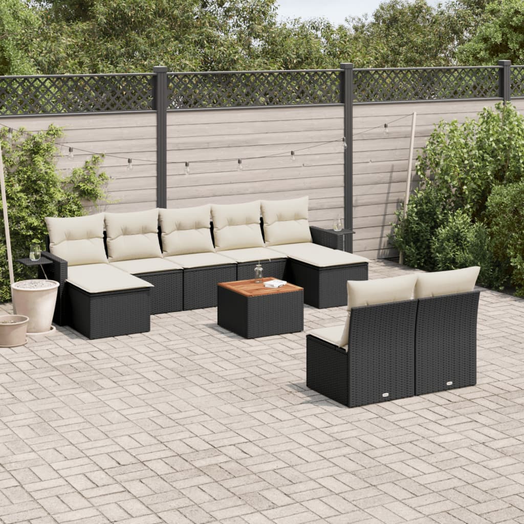 Set Canapele De Grădină Cu Perne, 10 Piese, , Poliratan
