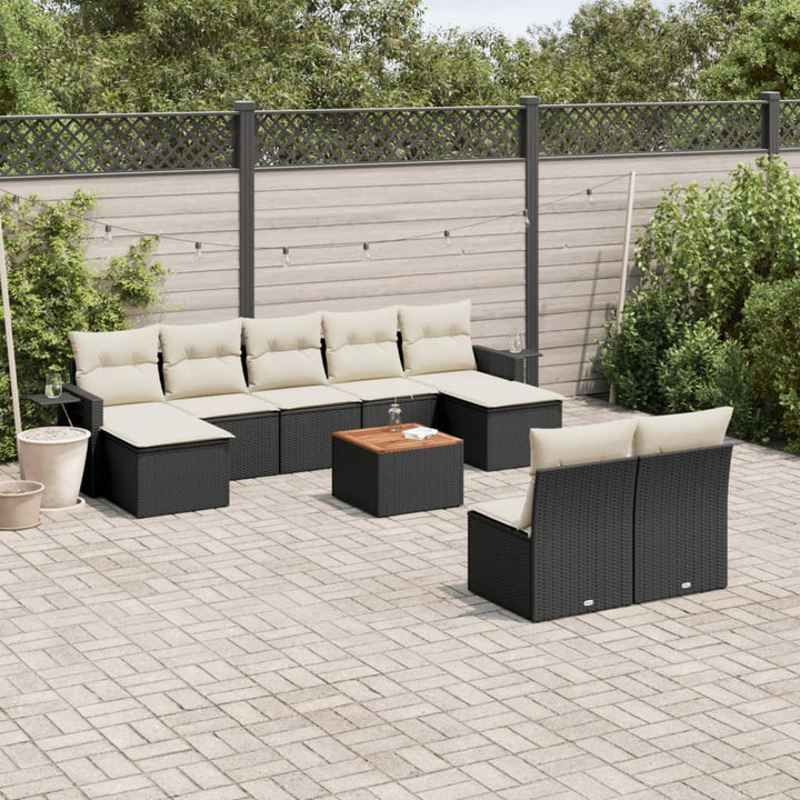 Set Canapele De Grădină Cu Perne, 10 Piese, , Poliratan