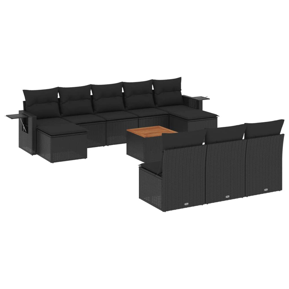 Set Canapele De Grădină Cu Perne, 11 Piese, , Poliratan