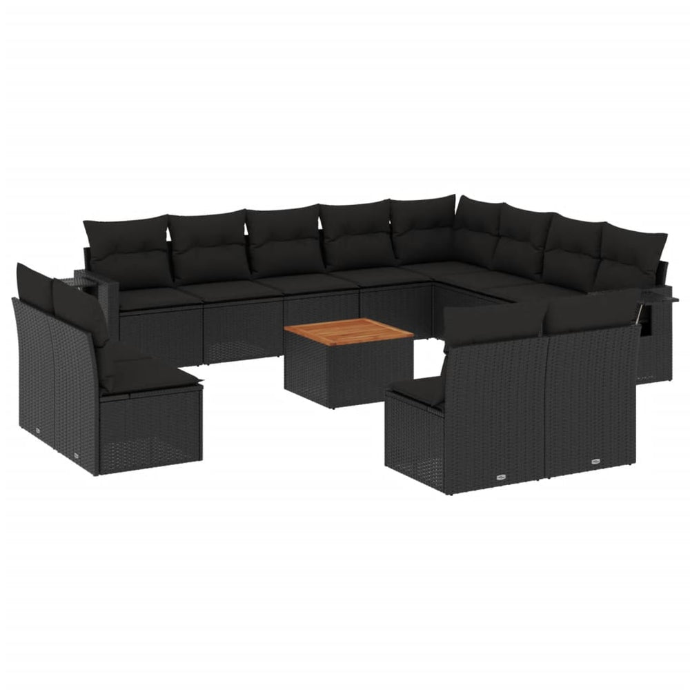 Set Mobilier De Grădină Cu Perne, 13 Piese, , Poliratan
