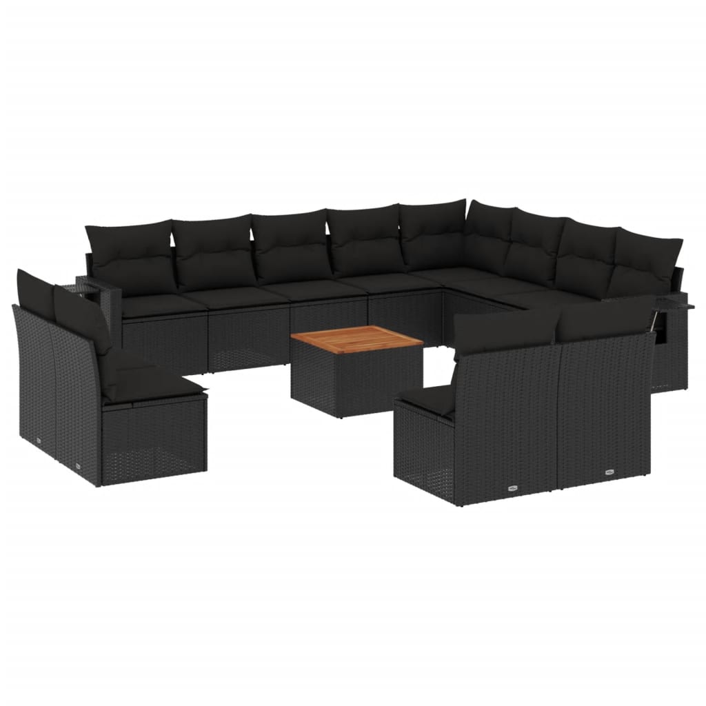 Set Mobilier De Grădină Cu Perne, 13 Piese, , Poliratan