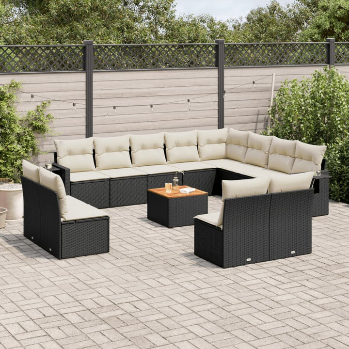 Set Mobilier De Grădină Cu Perne, 13 Piese, , Poliratan