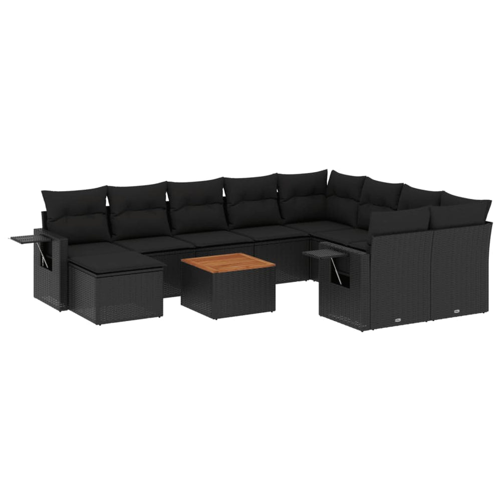 Set Canapele De Grădină Cu Perne, 11 Piese, , Poliratan