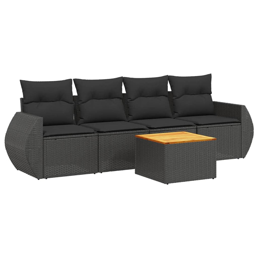 Set Mobilier De Grădină Cu Perne, 5 Piese, , Poliratan