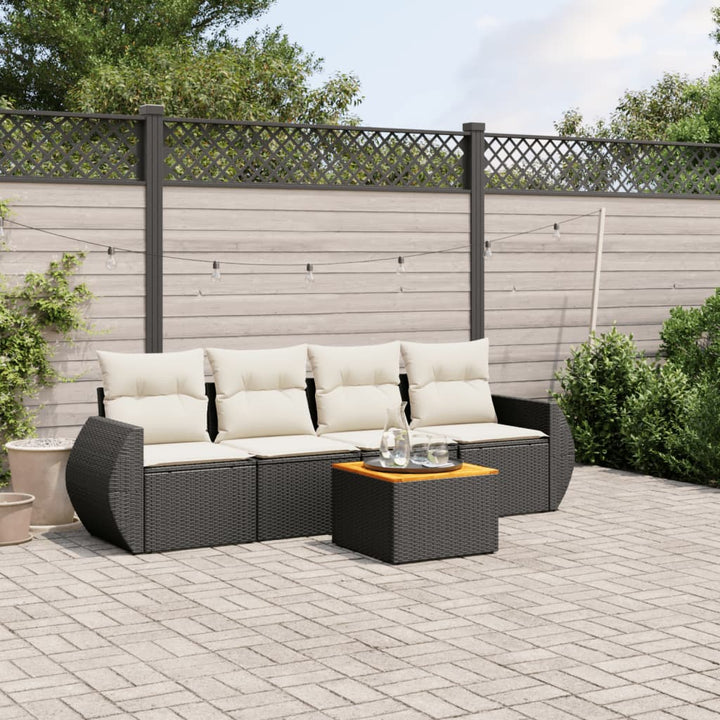 Set Mobilier De Grădină Cu Perne, 5 Piese, , Poliratan