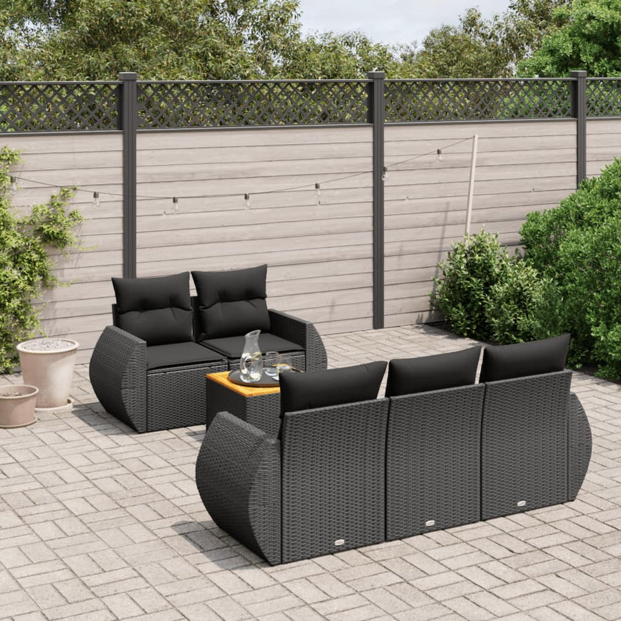 Set Mobilier De Grădină Cu Perne, 6 Piese, , Poliratan
