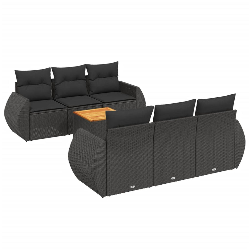 Set Canapele De Grădină Cu Perne, 7 Piese, , Poliratan