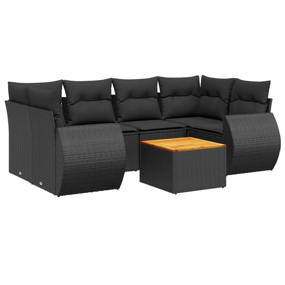 Set Canapele De Grădină Cu Perne, 7 Piese, , Poliratan