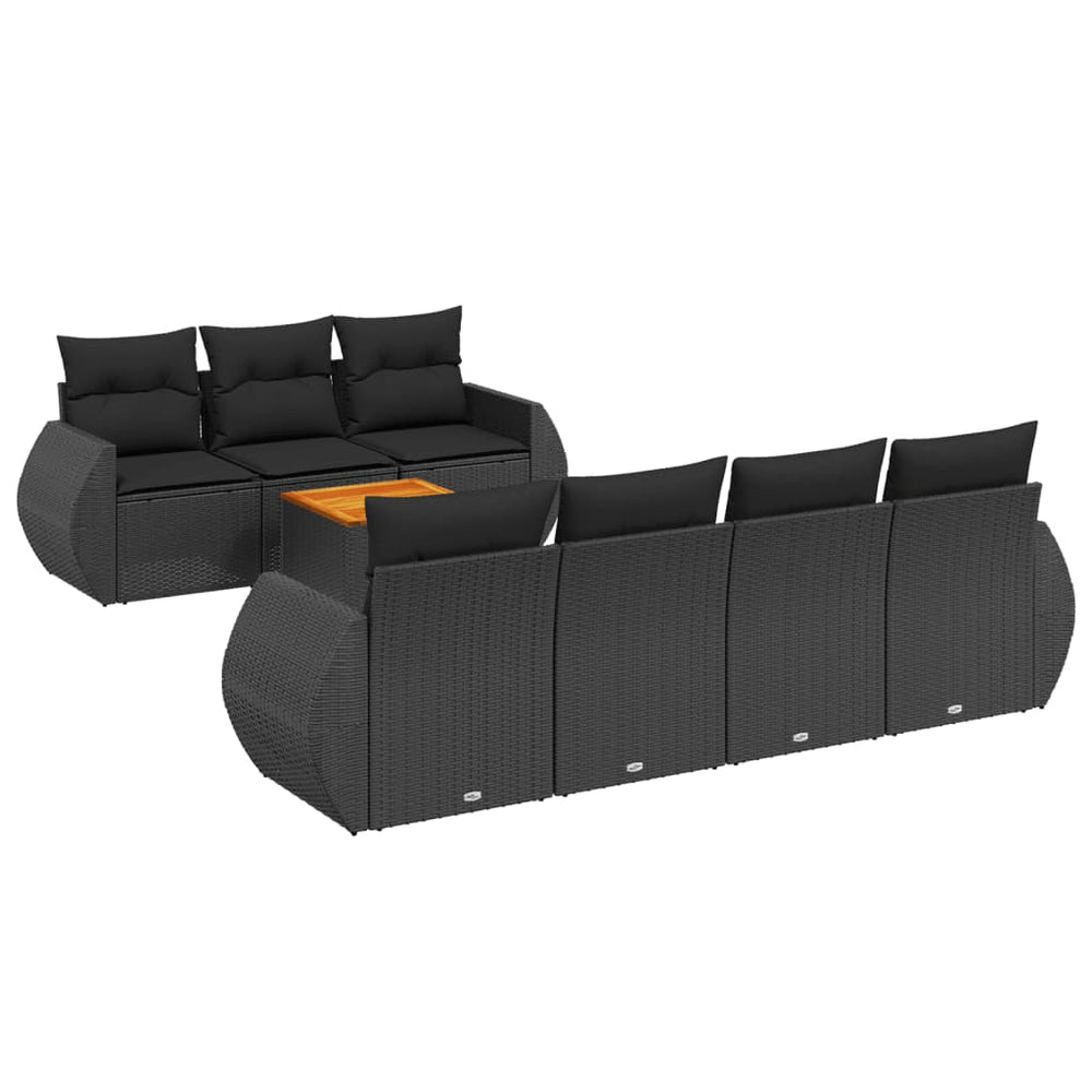 Set Mobilier De Grădină Cu Perne, 8 Piese, , Poliratan